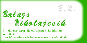 balazs mikolajcsik business card